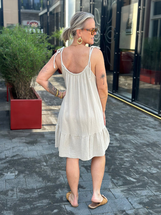 Summer wafel Dress beige