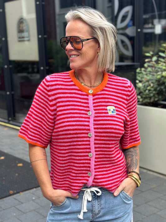 Cardigan pink Stripe