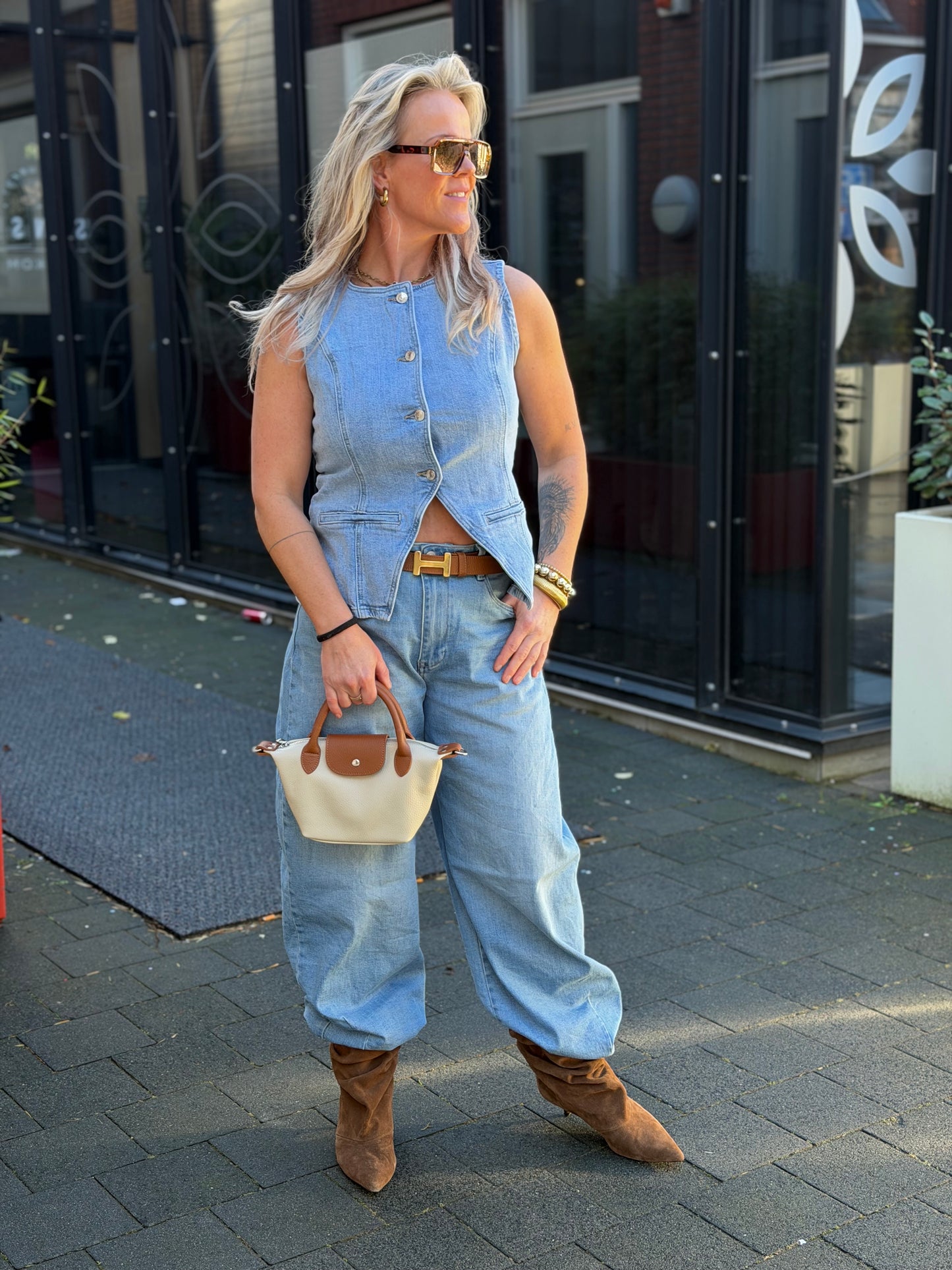 Ana & Lucy - Barrel Loose Jeans light blue