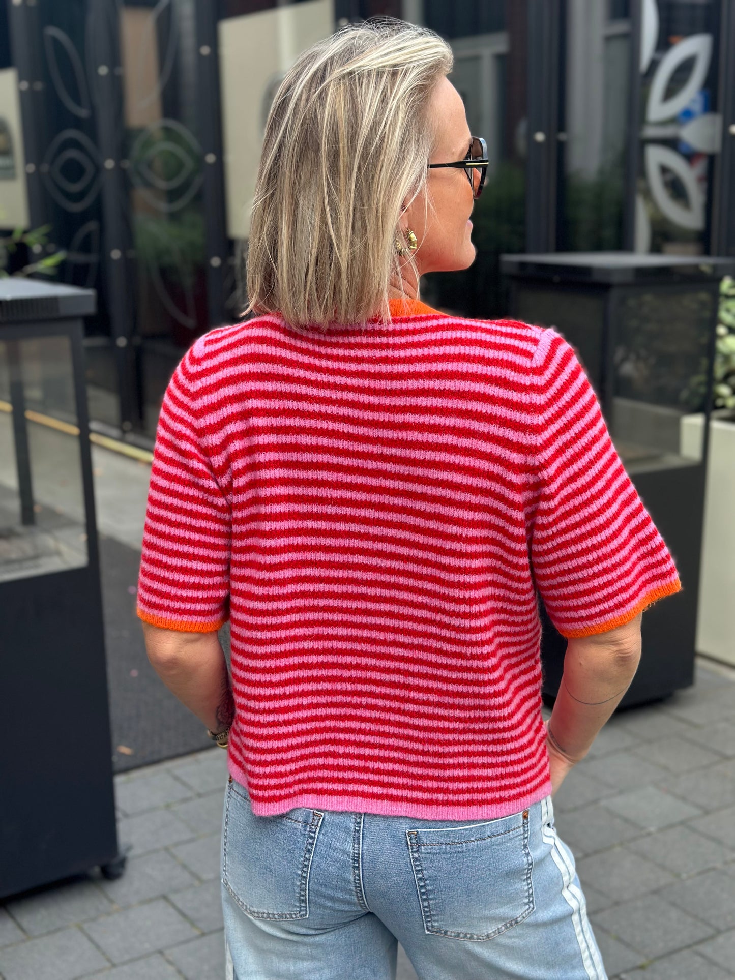 Cardigan pink Stripe