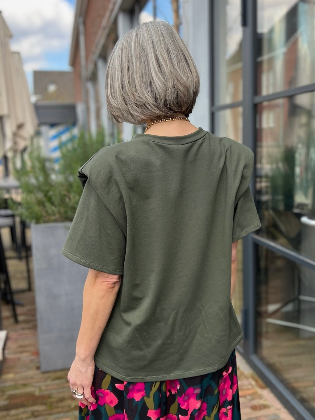 T-shirt Lea khaki groen