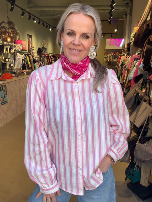 Stripe blouse pofmouw pink