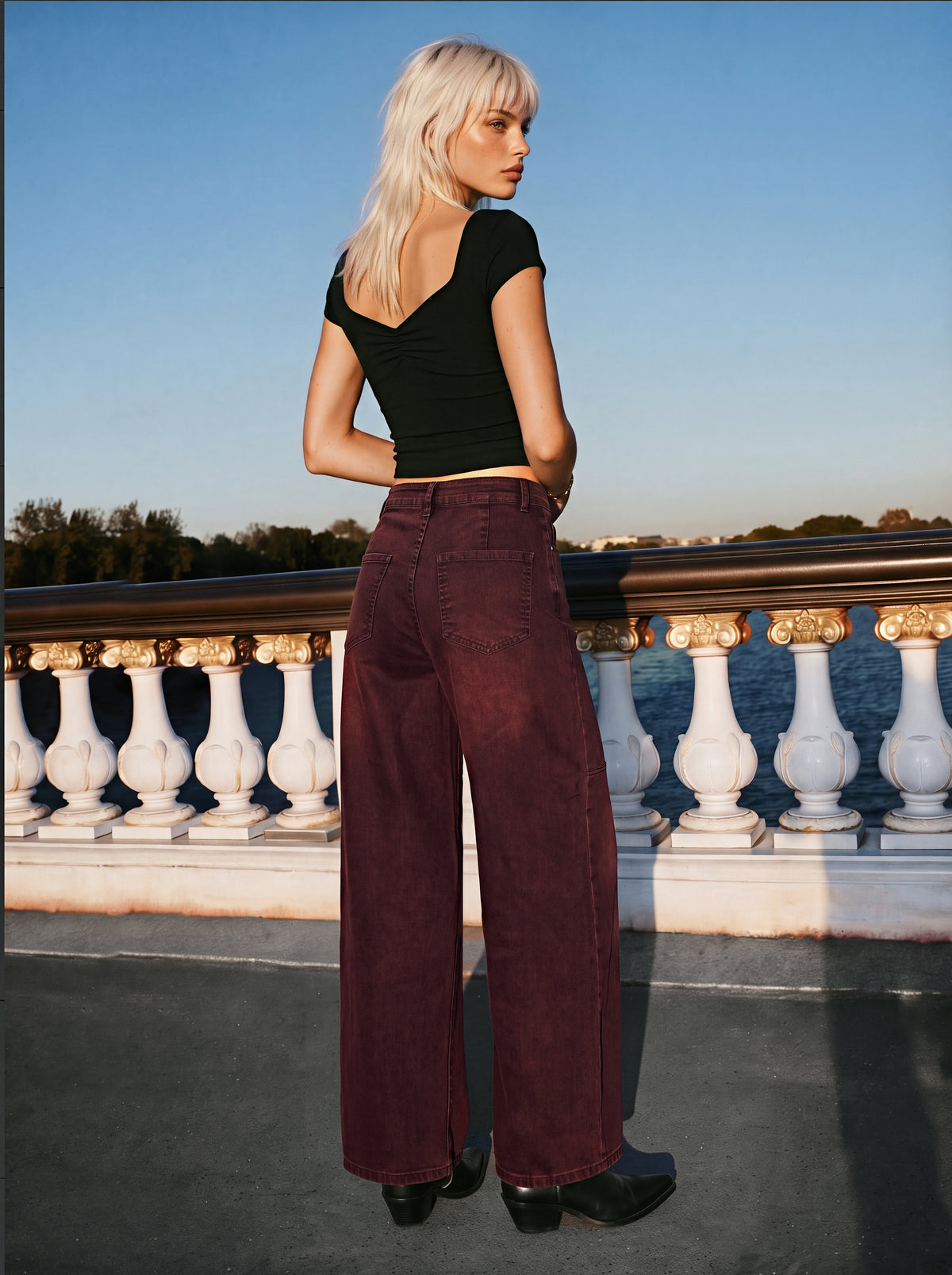 Coloured Barrel Jeans brownish