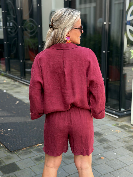 Linnen short Bordeaux