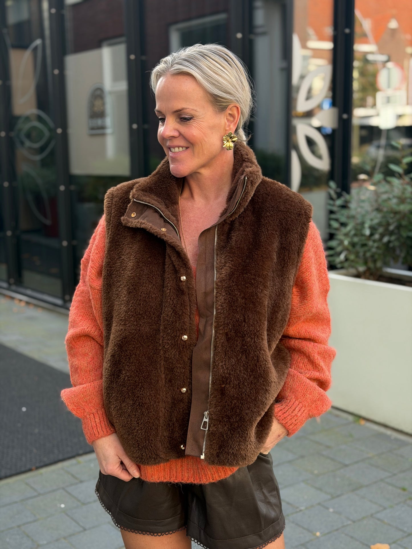 Teddy bodywarmer bruin