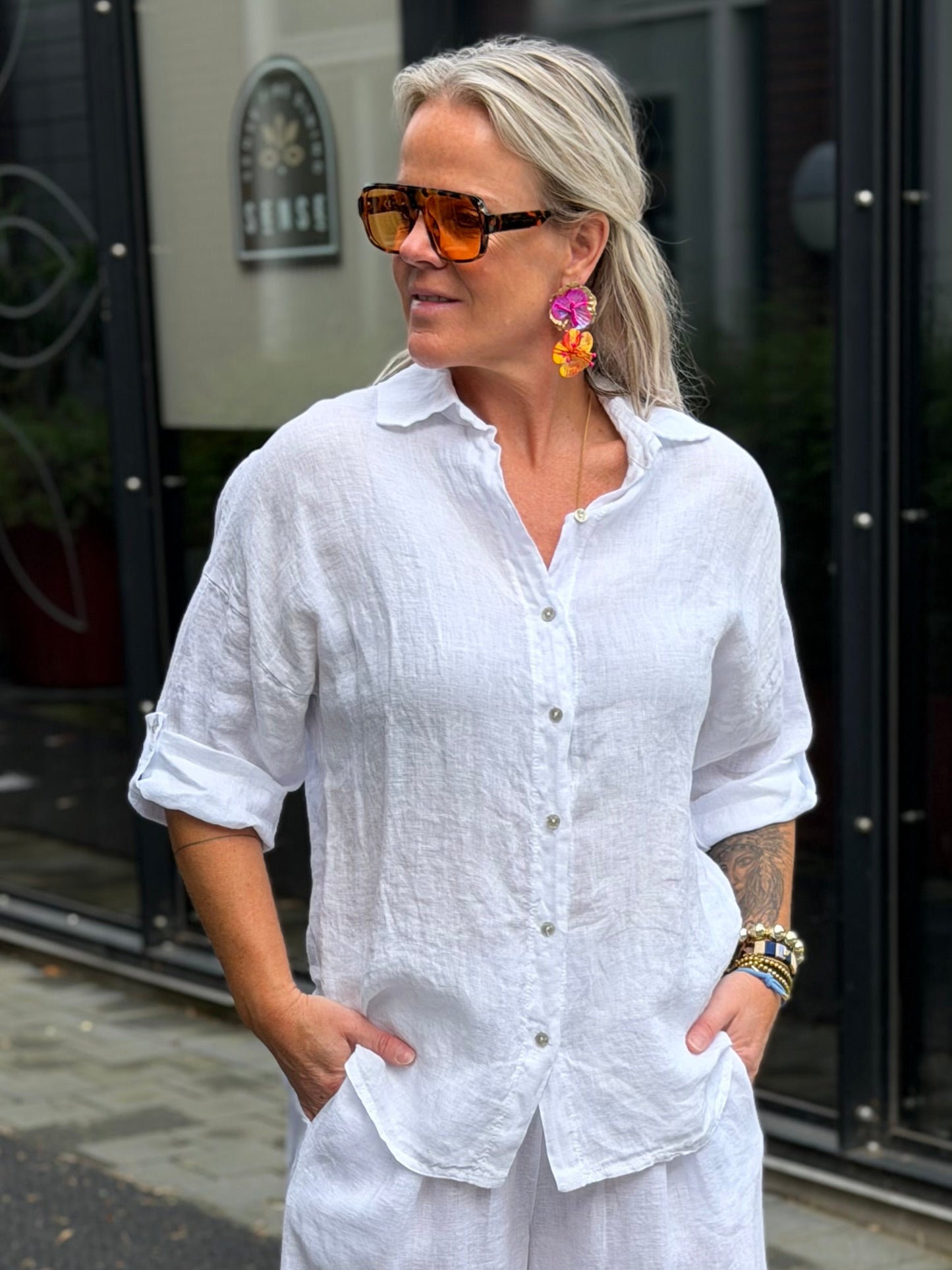 Linnen blouse kimmie wit