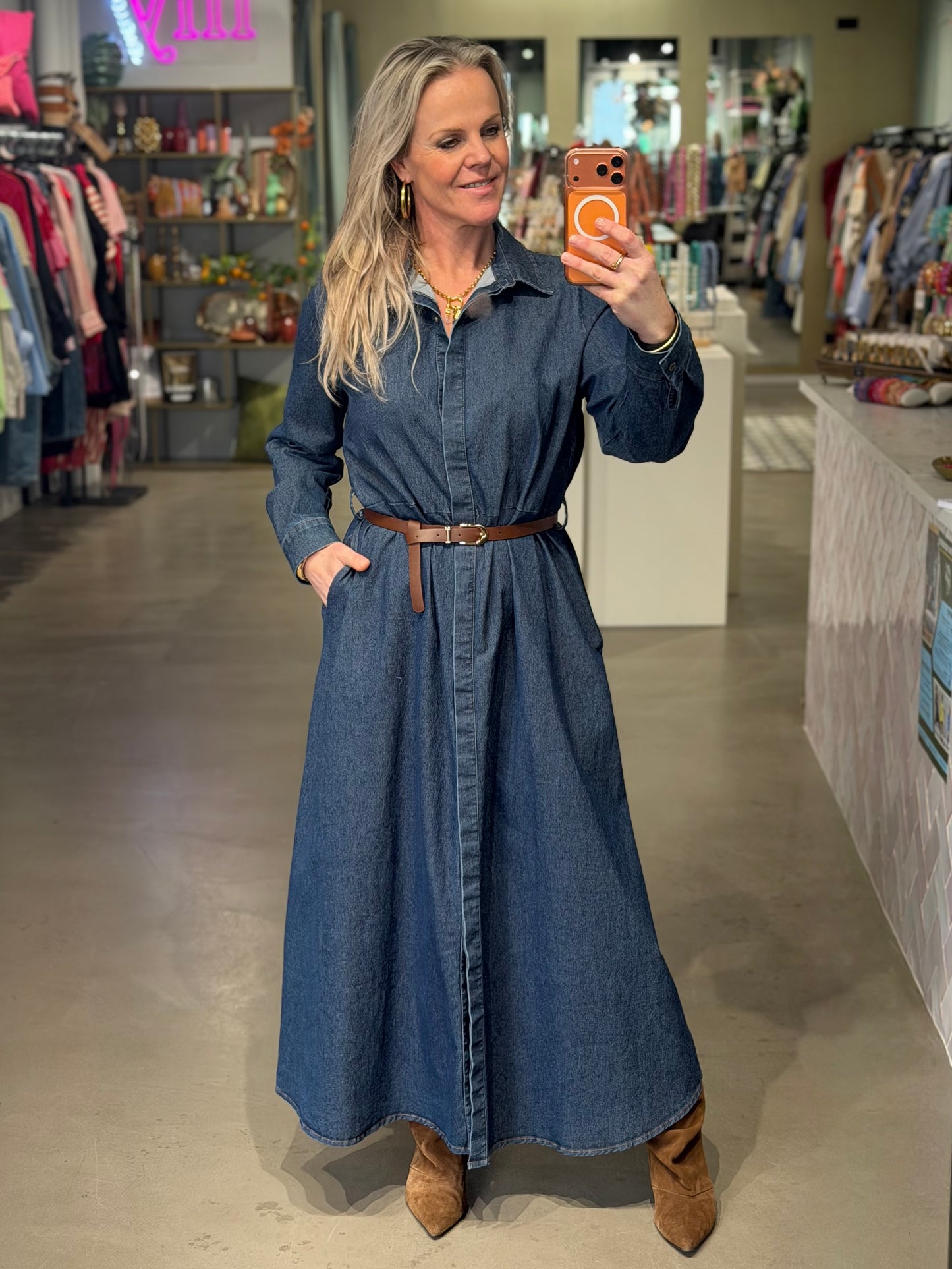 Denim stretch jurk