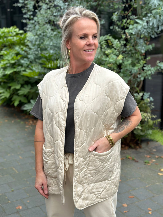 padded bodywarmer cream