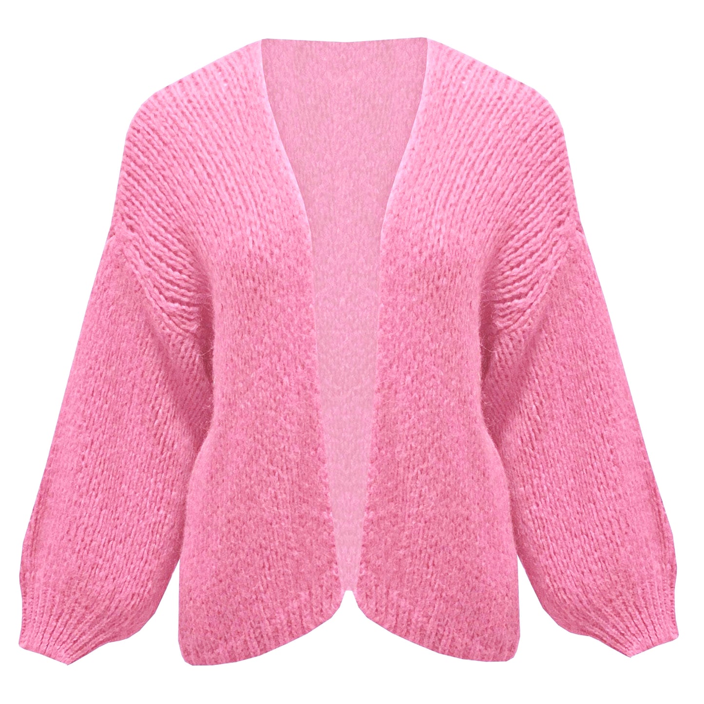 Mohair mix vest kort met pofmouw pink